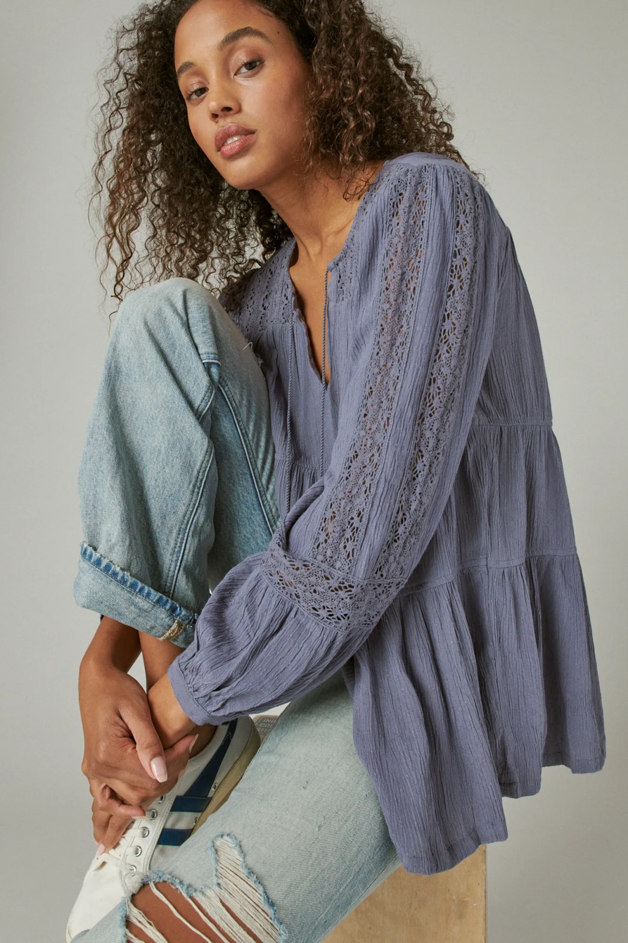 LACE TIERED LONG SLEEVE TOP, image 6
