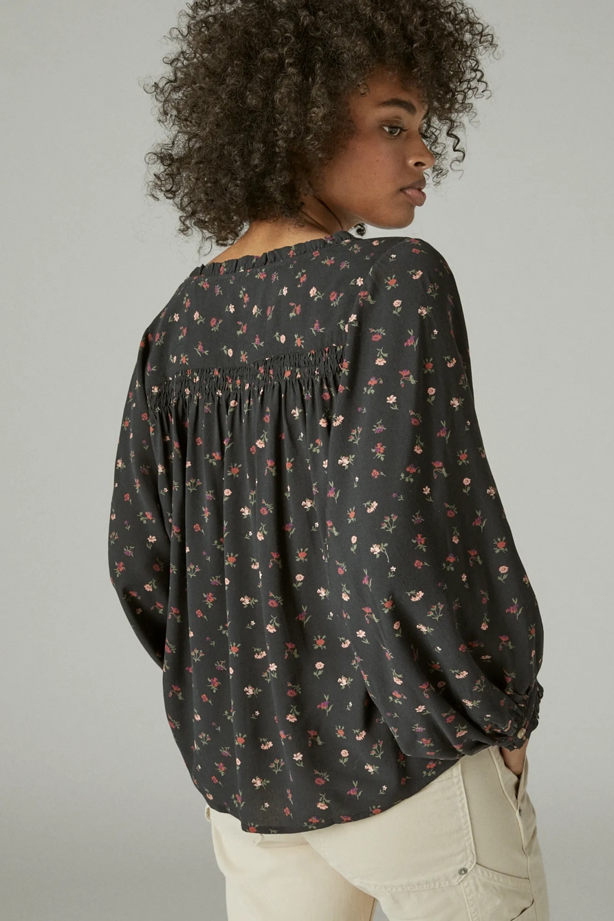 PRINTED BUTTON DOWN LONG SLEEVE BLOUSE, image 4