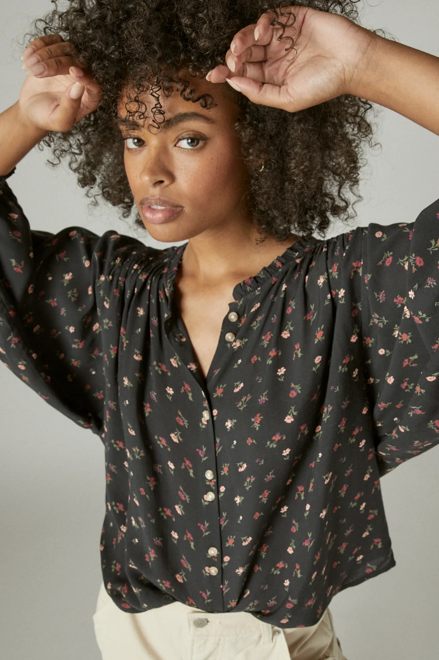 PRINTED BUTTON DOWN LONG SLEEVE BLOUSE, image 5