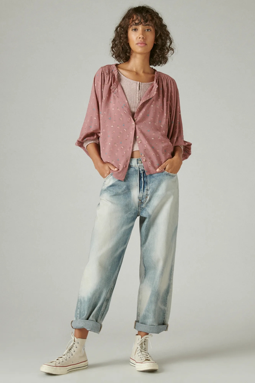 PRINTED BUTTON DOWN LONG SLEEVE BLOUSE, image 2