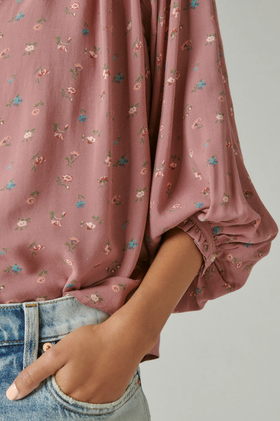 PRINTED BUTTON DOWN LONG SLEEVE BLOUSE, image 5