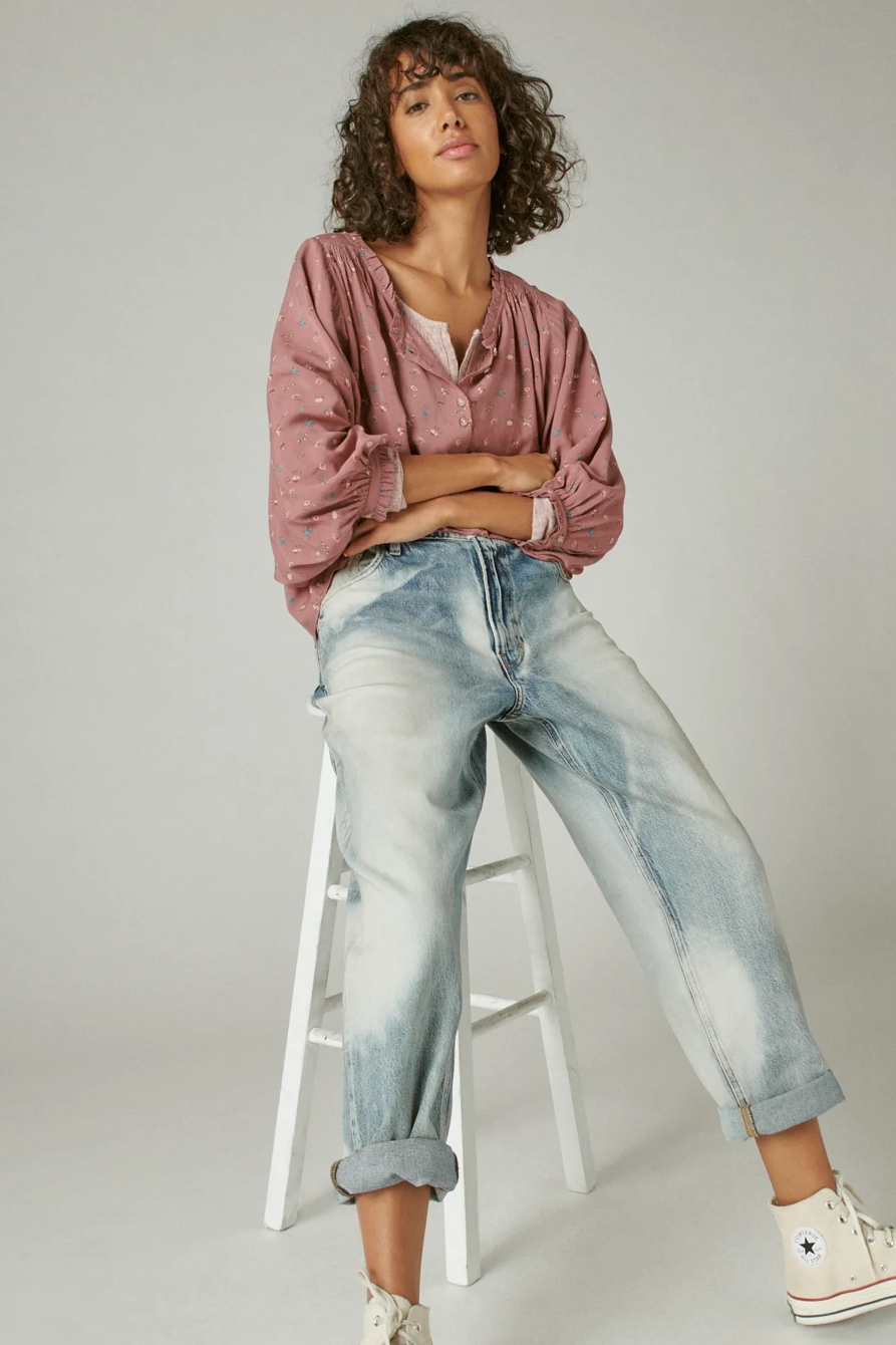 PRINTED BUTTON DOWN LONG SLEEVE BLOUSE, image 6