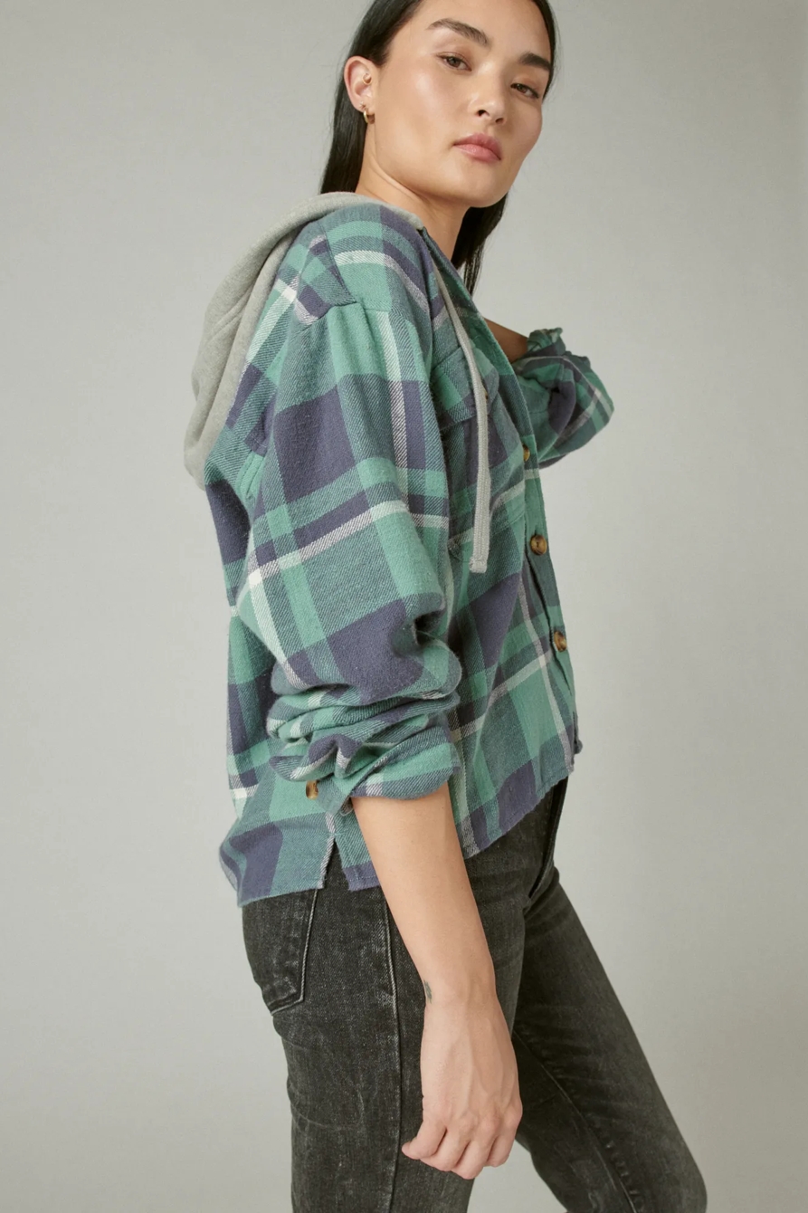 CROPPED PLAID HOODIE, image 3