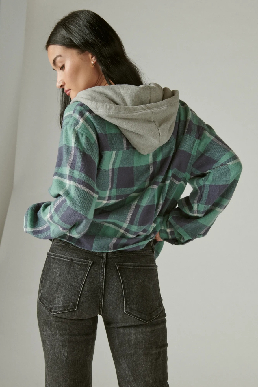 CROPPED PLAID HOODIE, image 4
