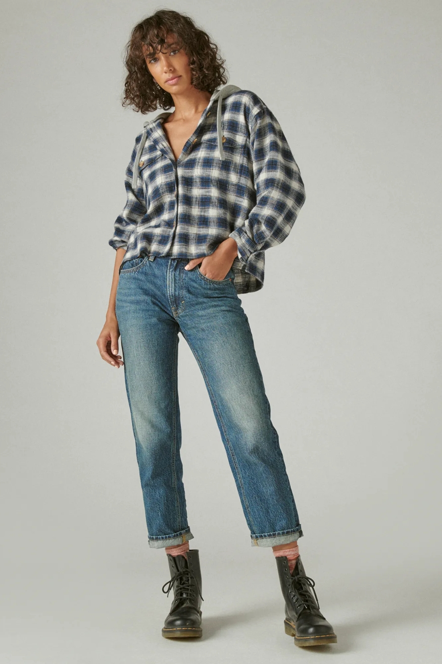 CROPPED PLAID HOODIE, image 2