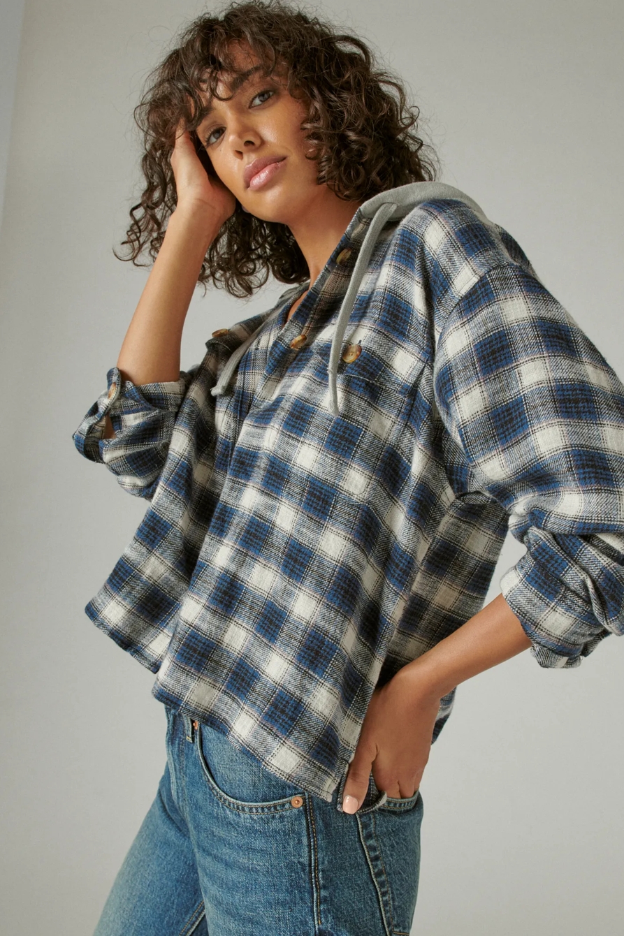 CROPPED PLAID HOODIE, image 3