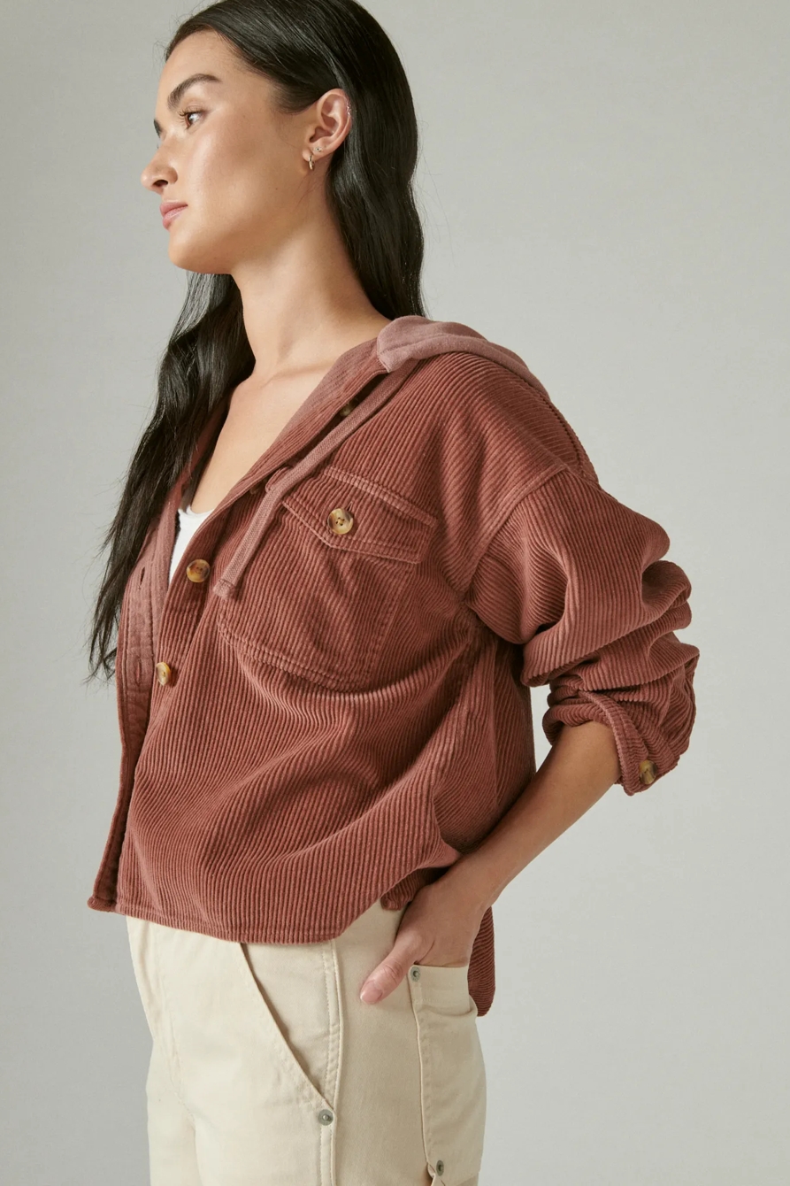 CROPPED CORDUROY HOODIE, image 3