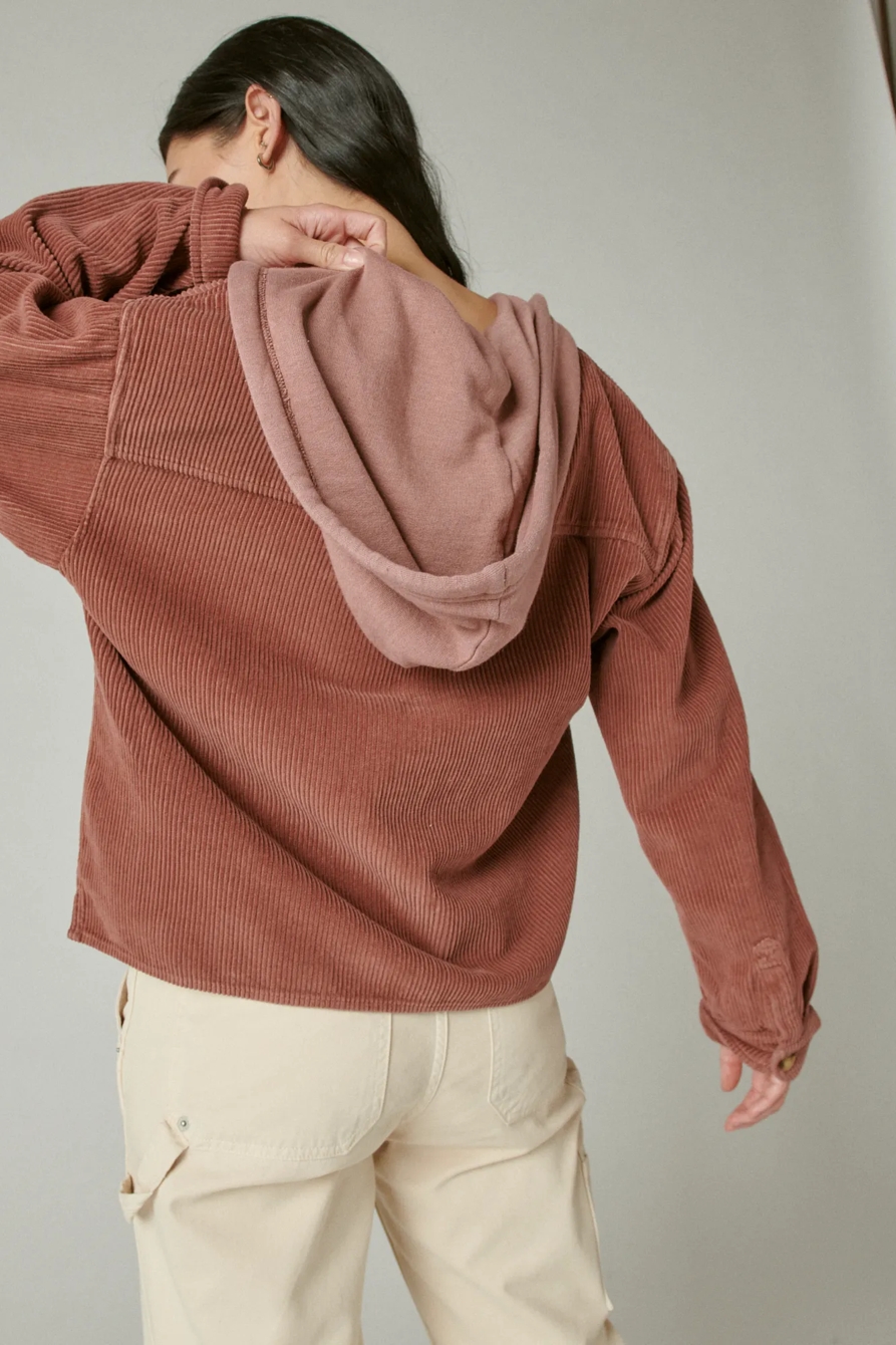 CROPPED CORDUROY HOODIE, image 4