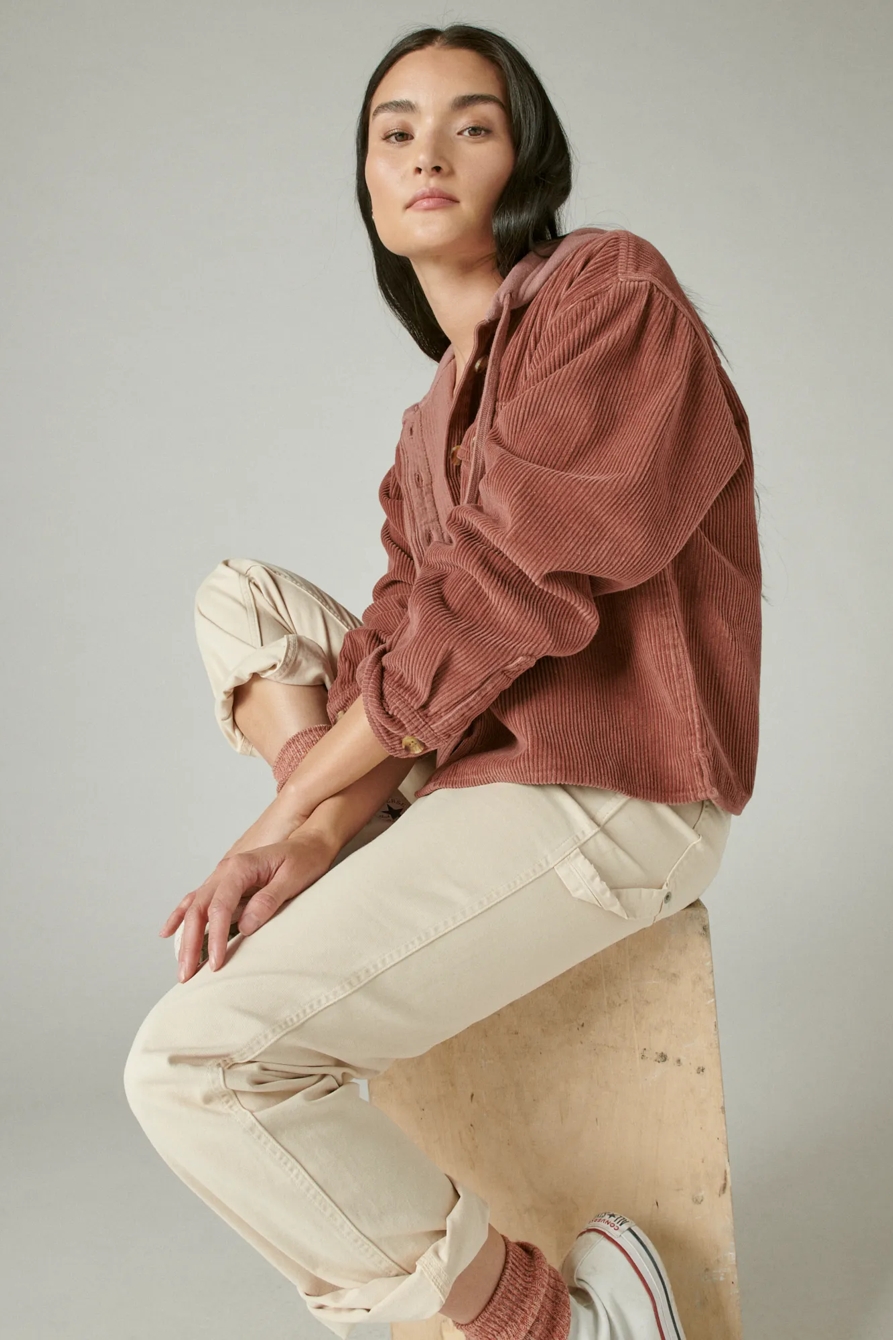 CROPPED CORDUROY HOODIE, image 6