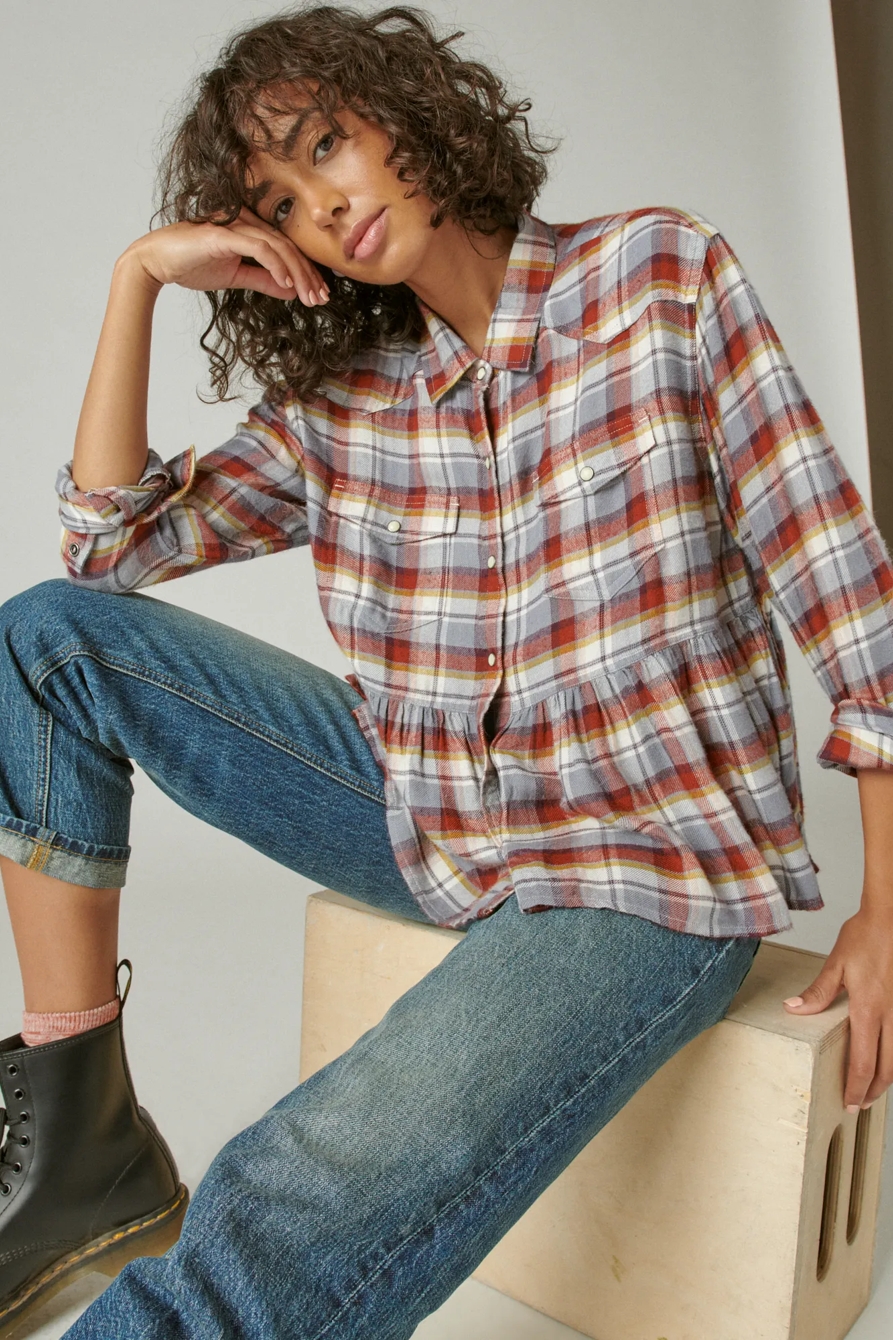 PLAID WESTERN BABYDOLL SHIRT, image 6