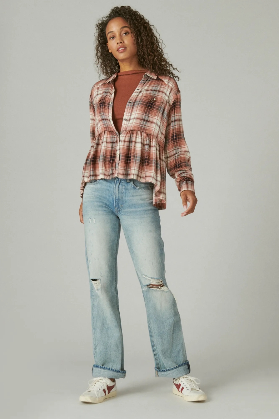 PLAID WESTERN BABYDOLL SHIRT, image 2