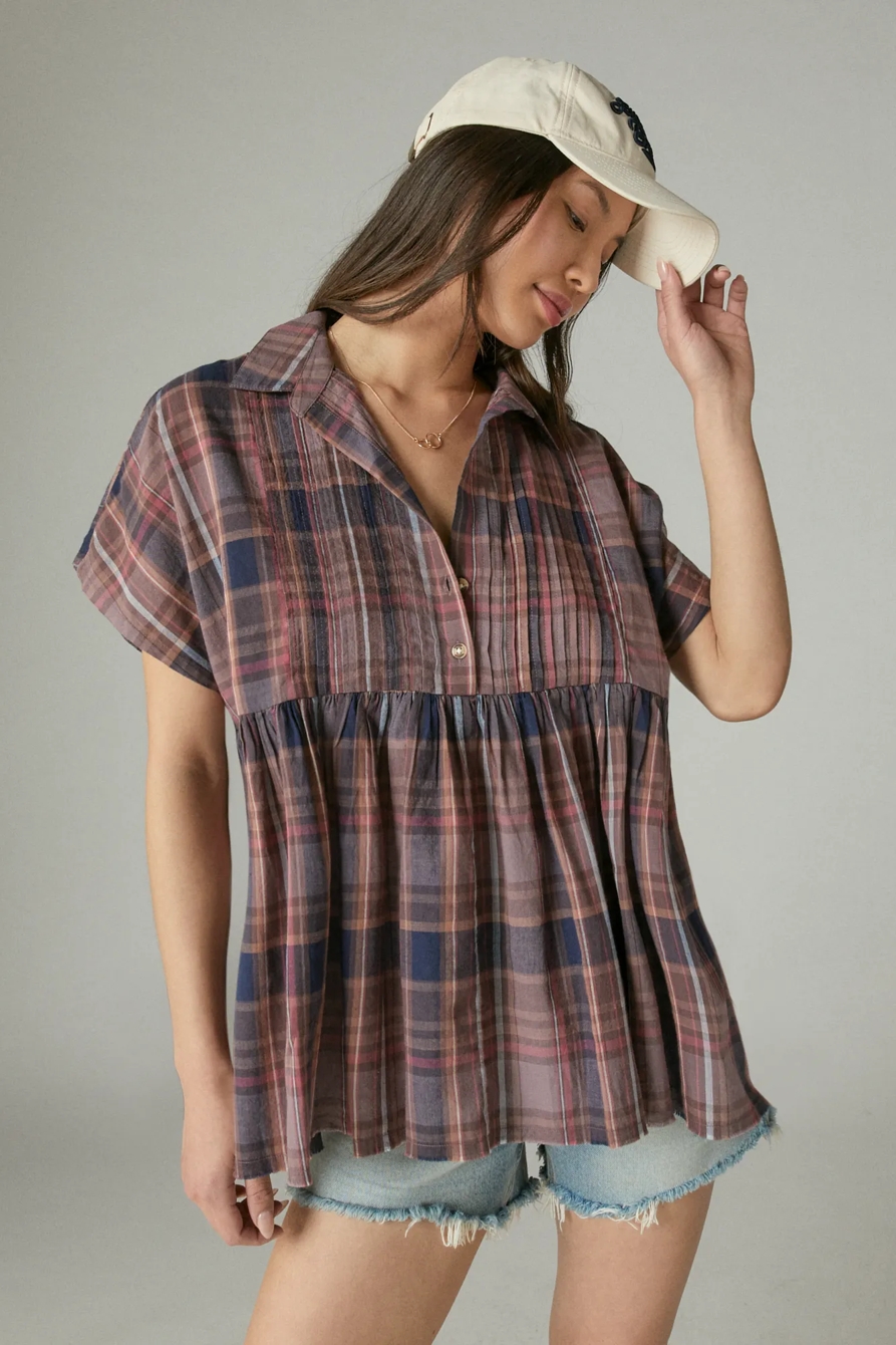SHORT SLEEVE BABYDOLL TUNIC SHIRT, image 2