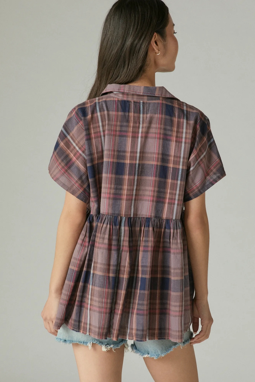 SHORT SLEEVE BABYDOLL TUNIC SHIRT, image 3