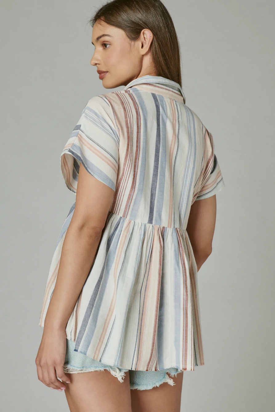 SHORT SLEEVE BABYDOLL TUNIC SHIRT, image 3