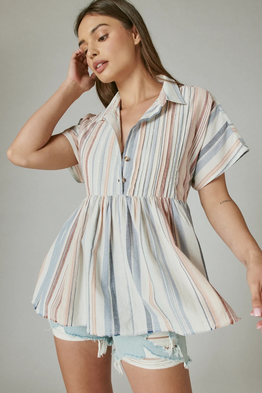 SHORT SLEEVE BABYDOLL TUNIC SHIRT, image 4