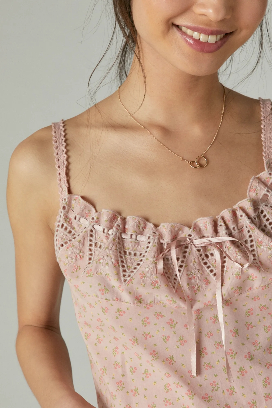 PRINTED TIE FRONT CAMI MATCHBACK, image 4