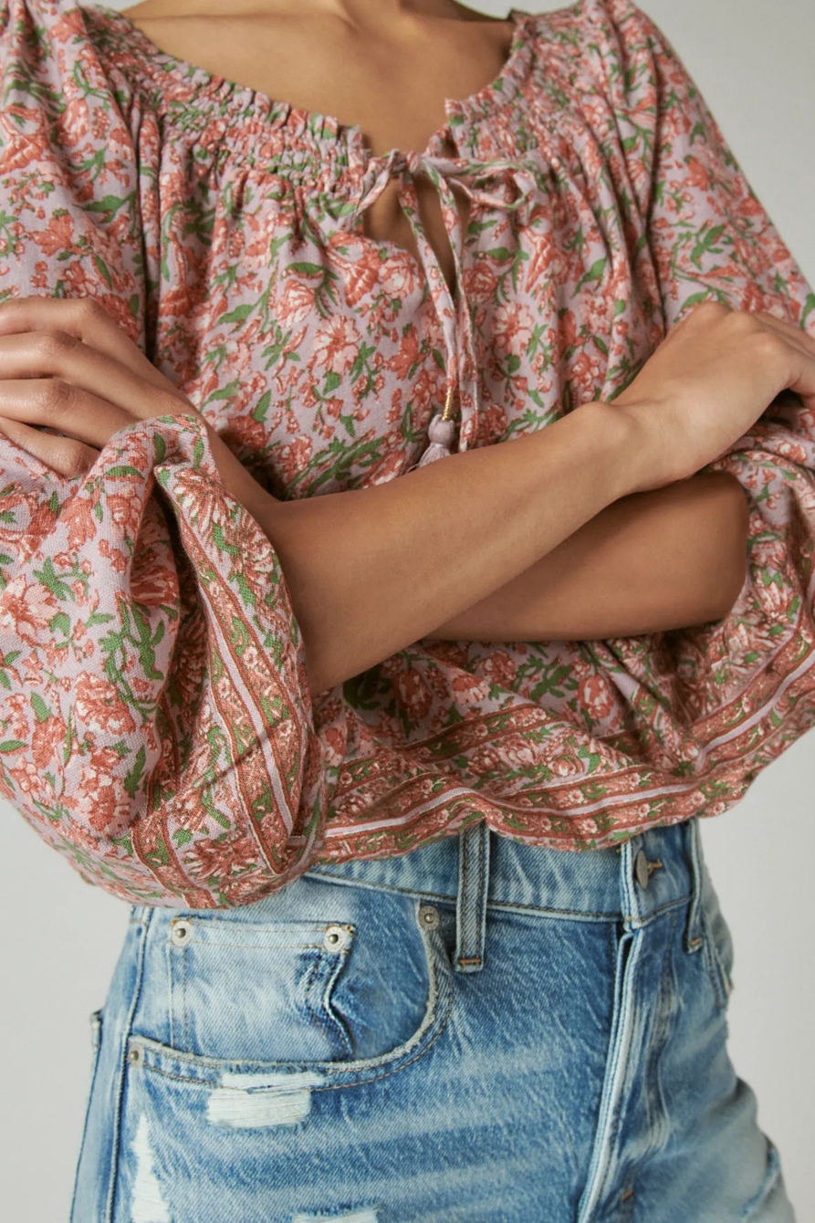 BUBBLE HEM PEASANT TOP, image 5
