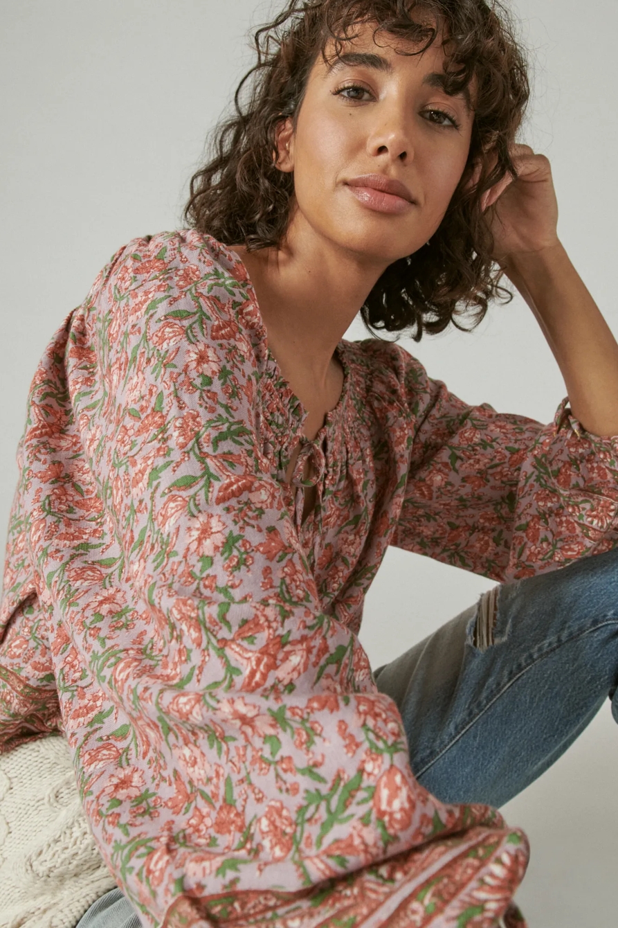 BUBBLE HEM PEASANT TOP, image 6