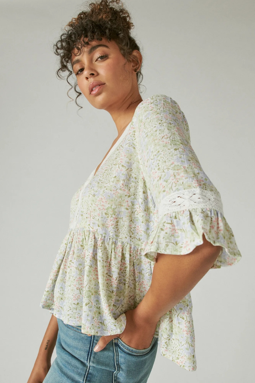FLORAL PRINT LACE TOP, image 3