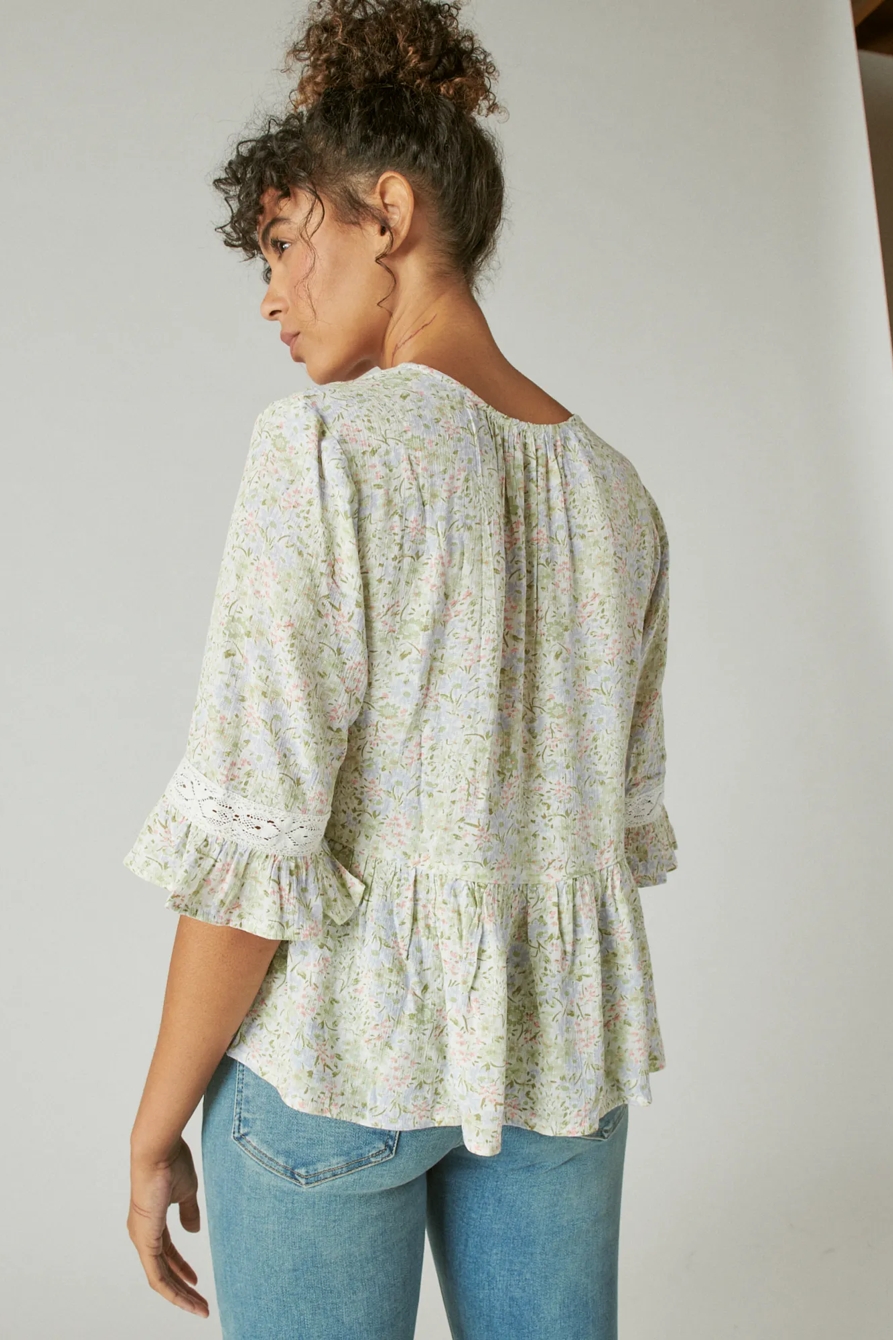 FLORAL PRINT LACE TOP, image 4