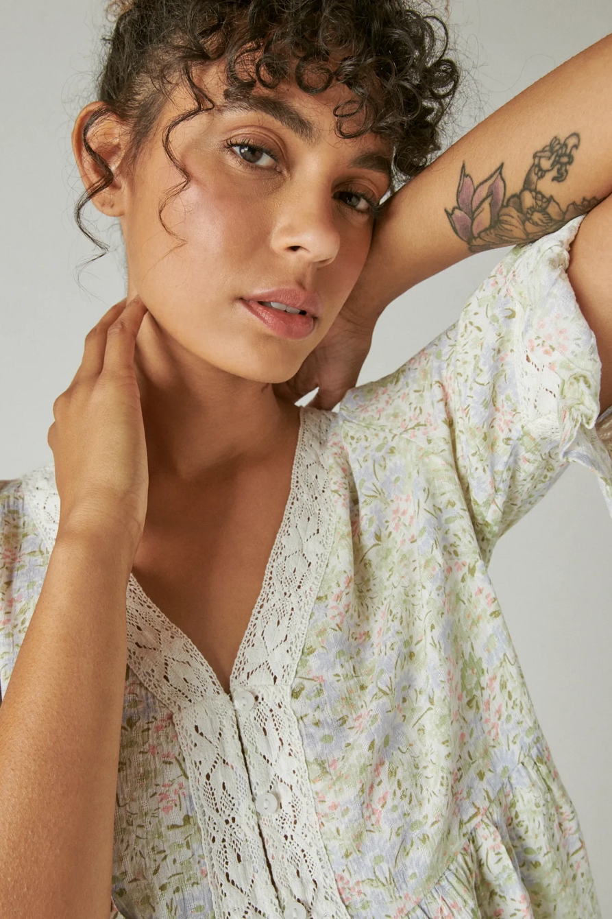 FLORAL PRINT LACE TOP, image 5