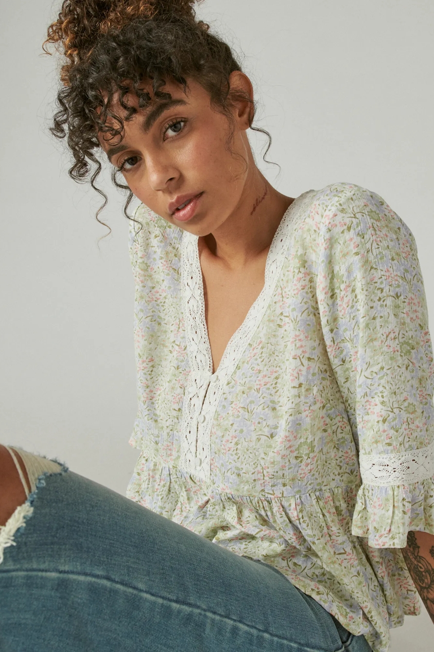 FLORAL PRINT LACE TOP, image 6