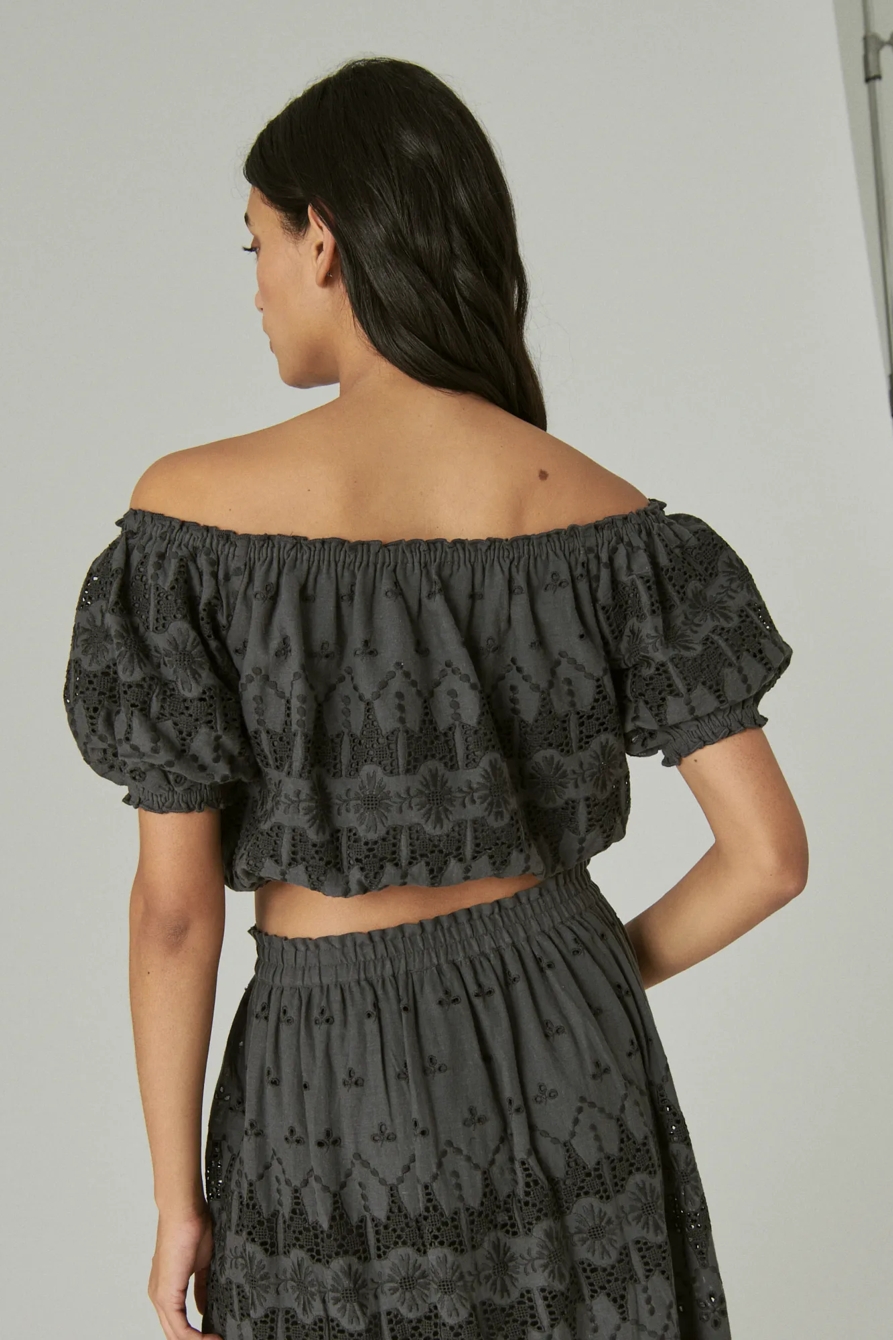 OFF THE SHOULDER LACE CROP TOP, image 4