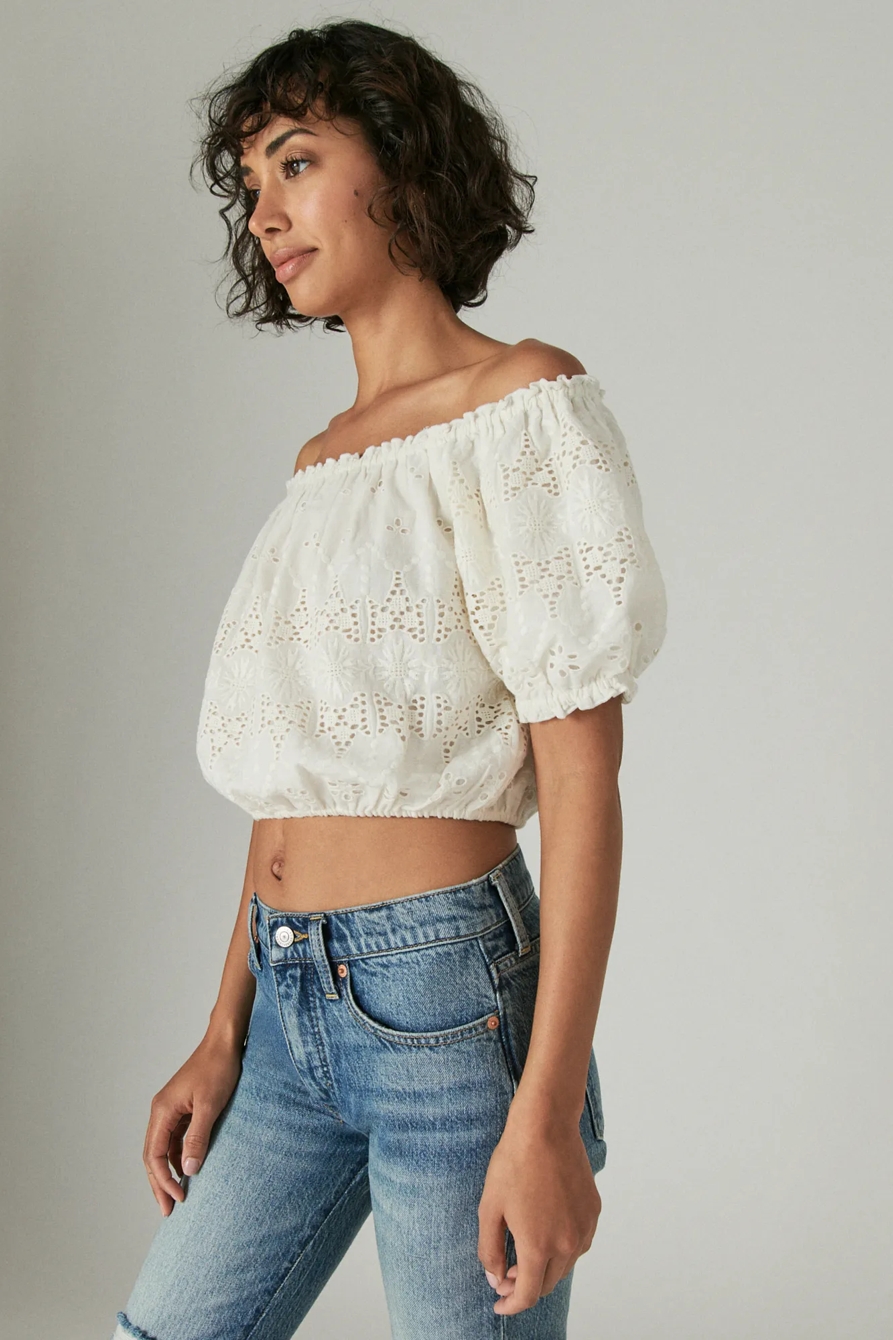 OFF THE SHOULDER LACE CROP TOP, image 3