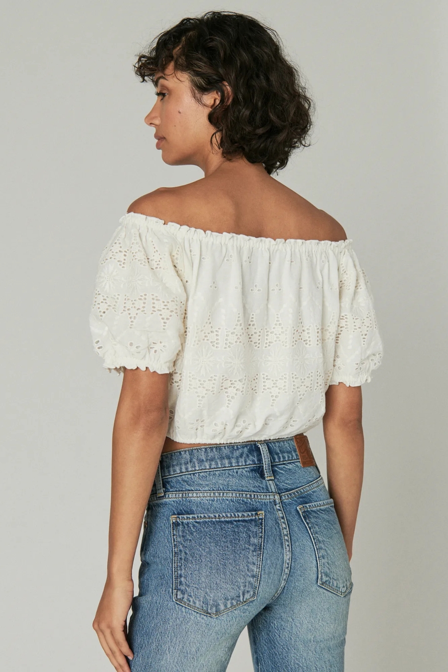OFF THE SHOULDER LACE CROP TOP, image 4