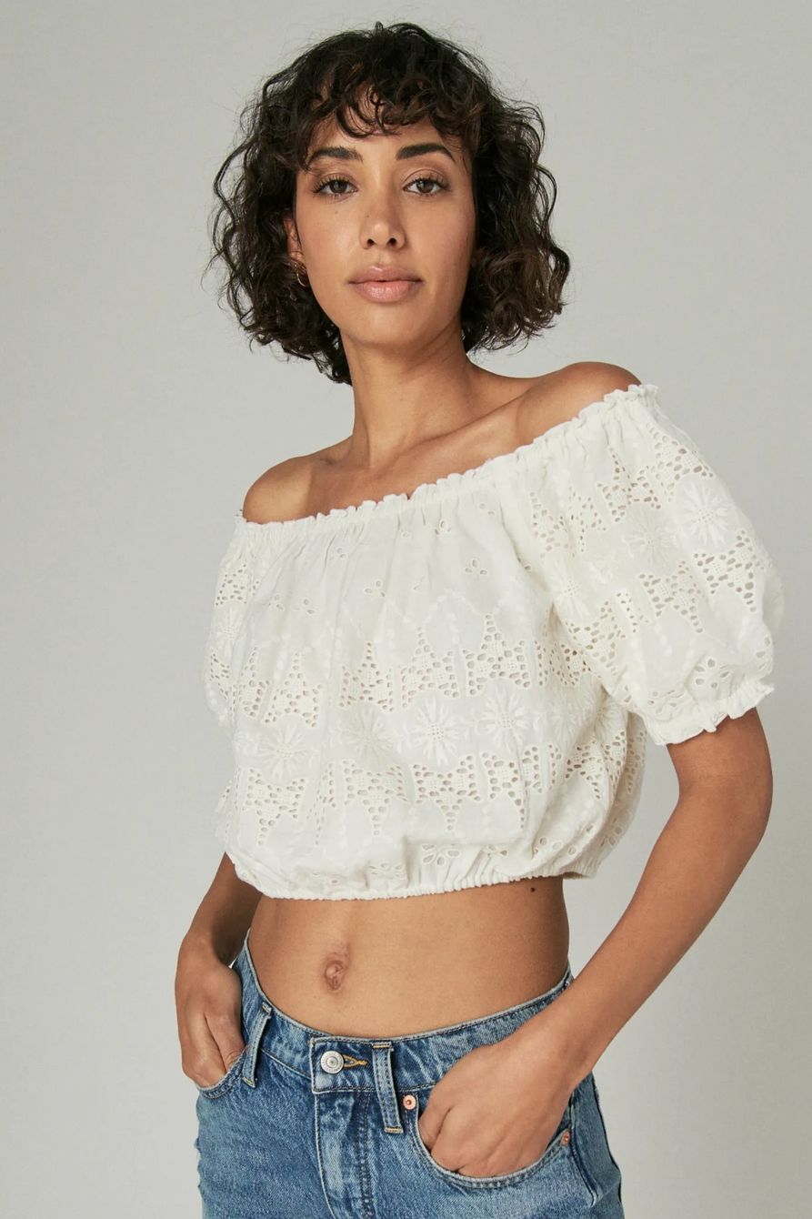 OFF THE SHOULDER LACE CROP TOP, image 5
