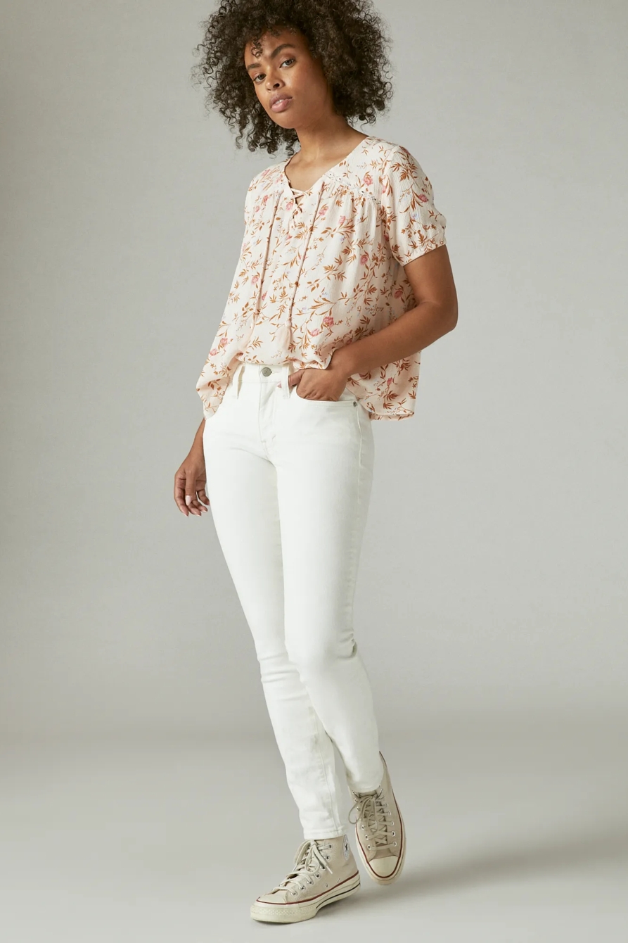 LACE UP PEASANT BLOUSE, image 2