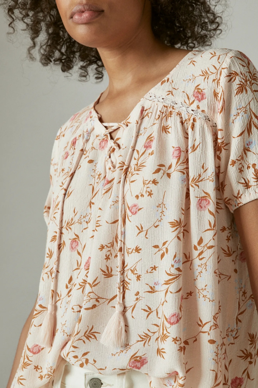 LACE UP PEASANT BLOUSE, image 5