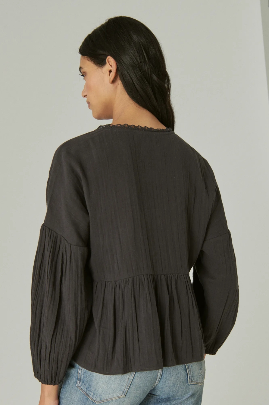 LONG SLEEVE CROCHET TOP, image 4