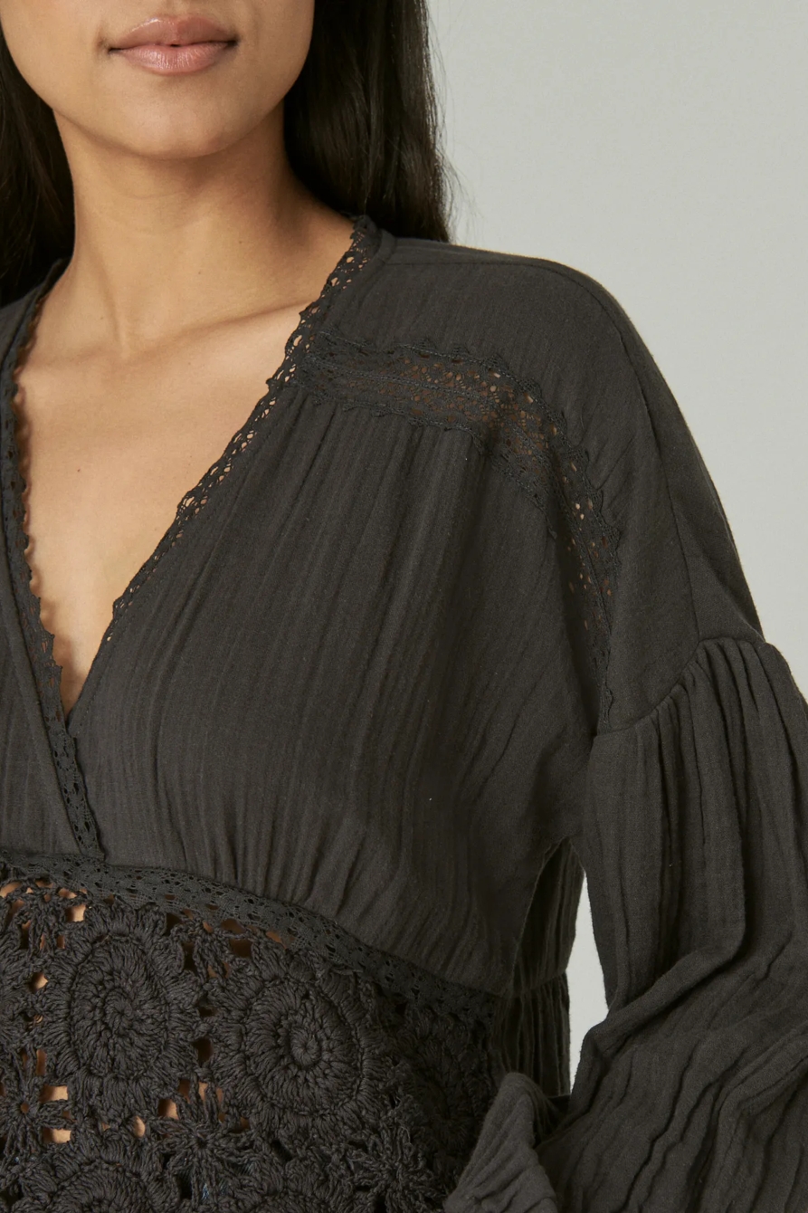 LONG SLEEVE CROCHET TOP, image 5