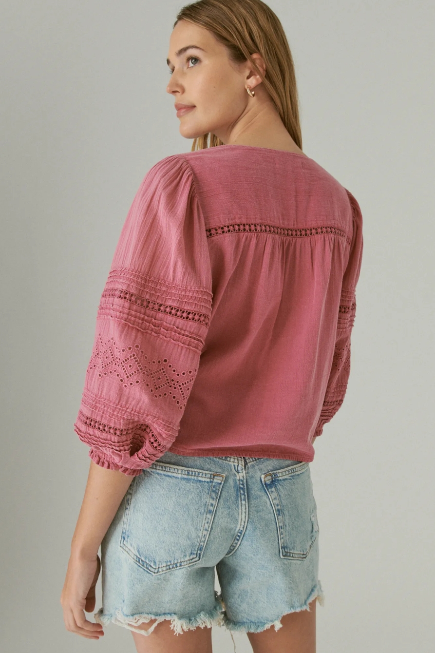 EYELET BUTTON DOWN BLOUSE, image 3