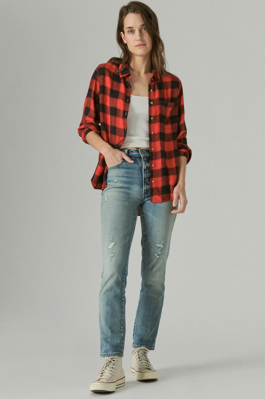 CLOUD PLAID BOYFRIEND BUTTON UP SHIRT, image 2