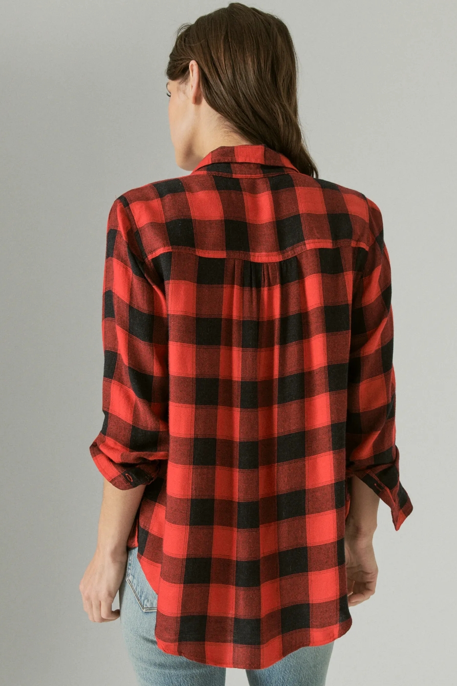 CLOUD PLAID BOYFRIEND BUTTON UP SHIRT, image 4