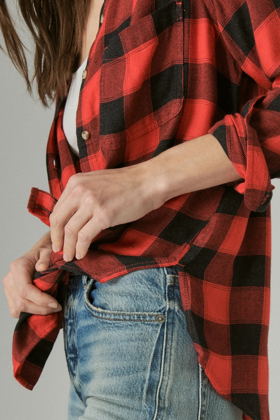 CLOUD PLAID BOYFRIEND BUTTON UP SHIRT, image 5
