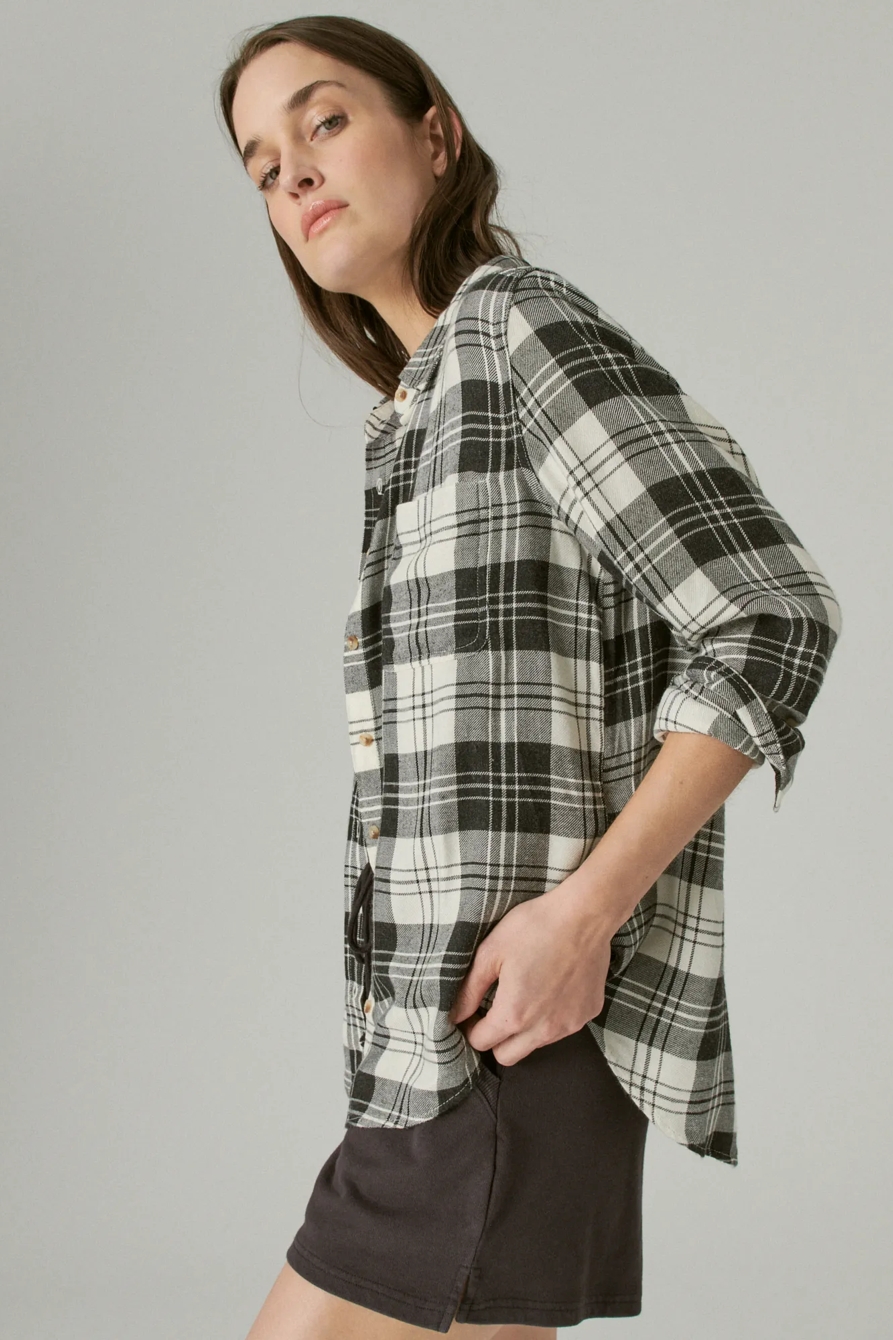CLOUD PLAID BOYFRIEND BUTTON UP SHIRT, image 3