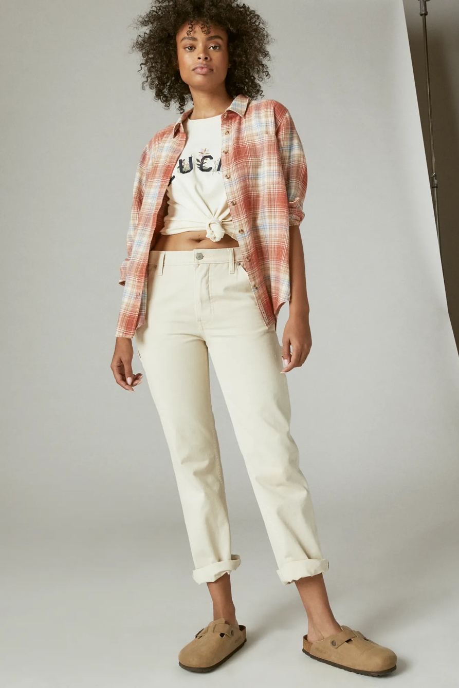 THE PLAID BOYFRIEND FLANNEL BUTTON-DOWN SHIRT, image 2