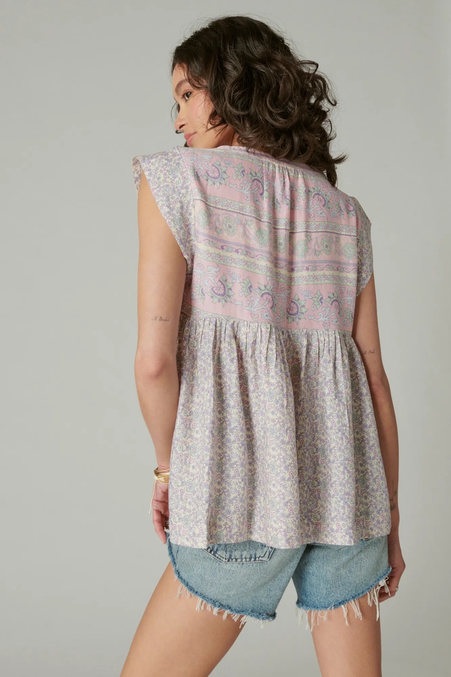 PRINTED FLUTTER SLEEVE TOP, image 4