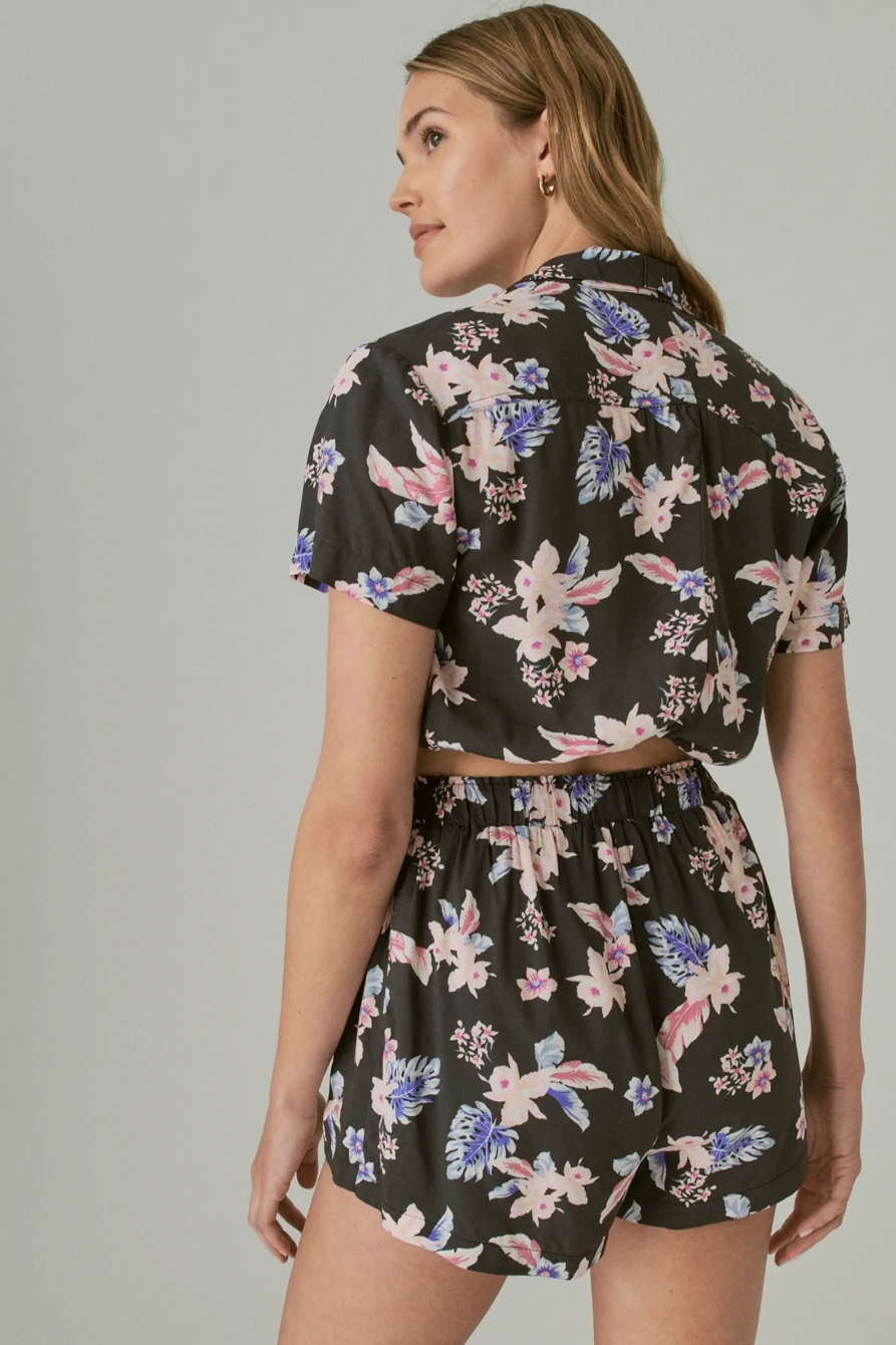 TIE FRONT SHORT SLEEVE HAWAIIAN SHIRT, image 3