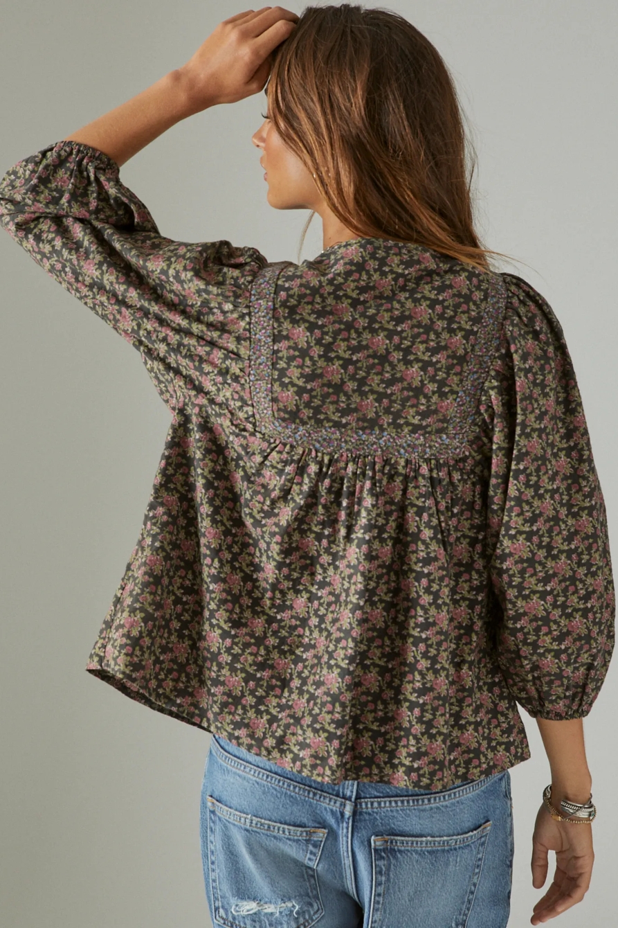 LONG SLEEVE MIX PRINT PEASANT, image 3
