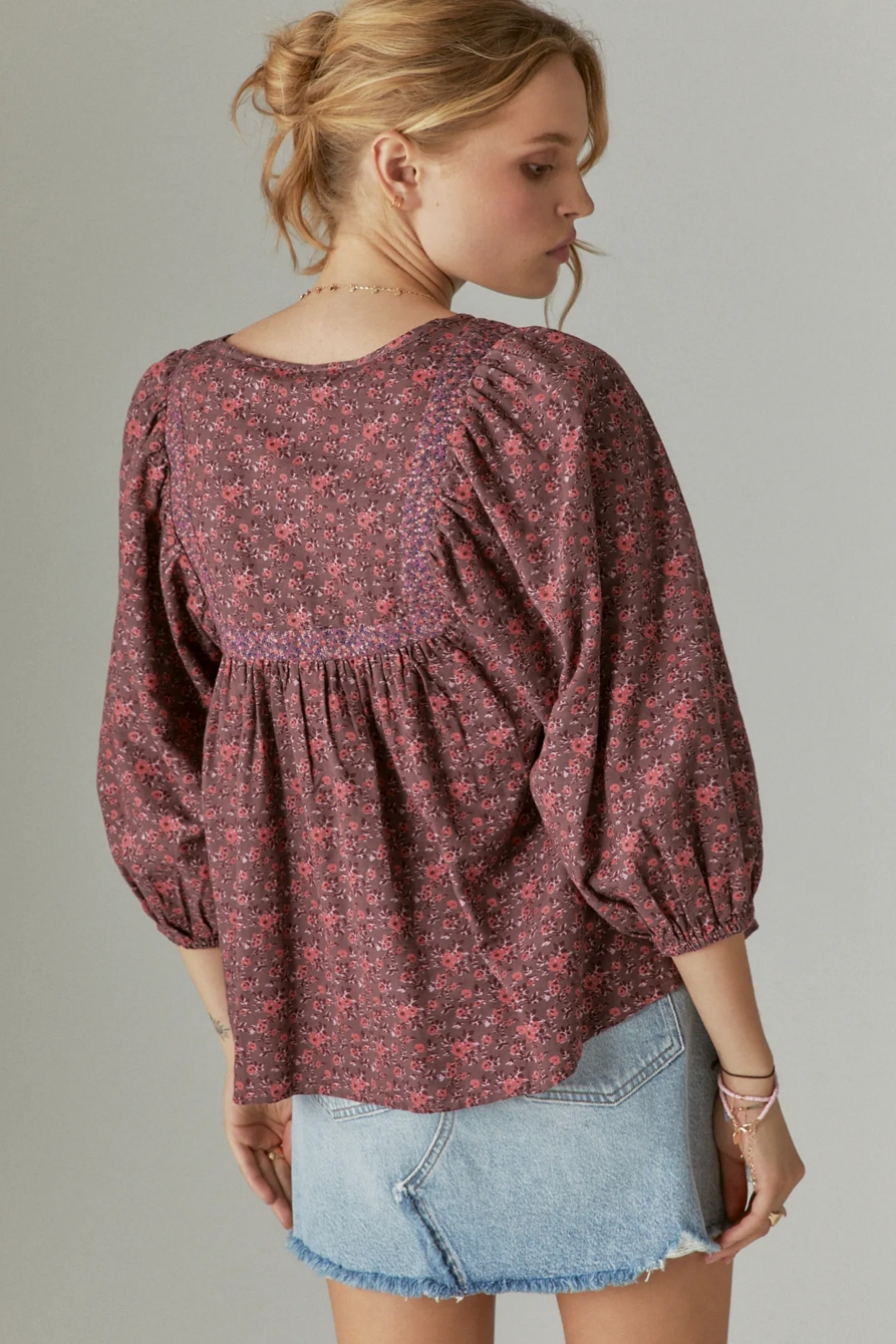 LONG SLEEVE MIX PRINT PEASANT, image 2