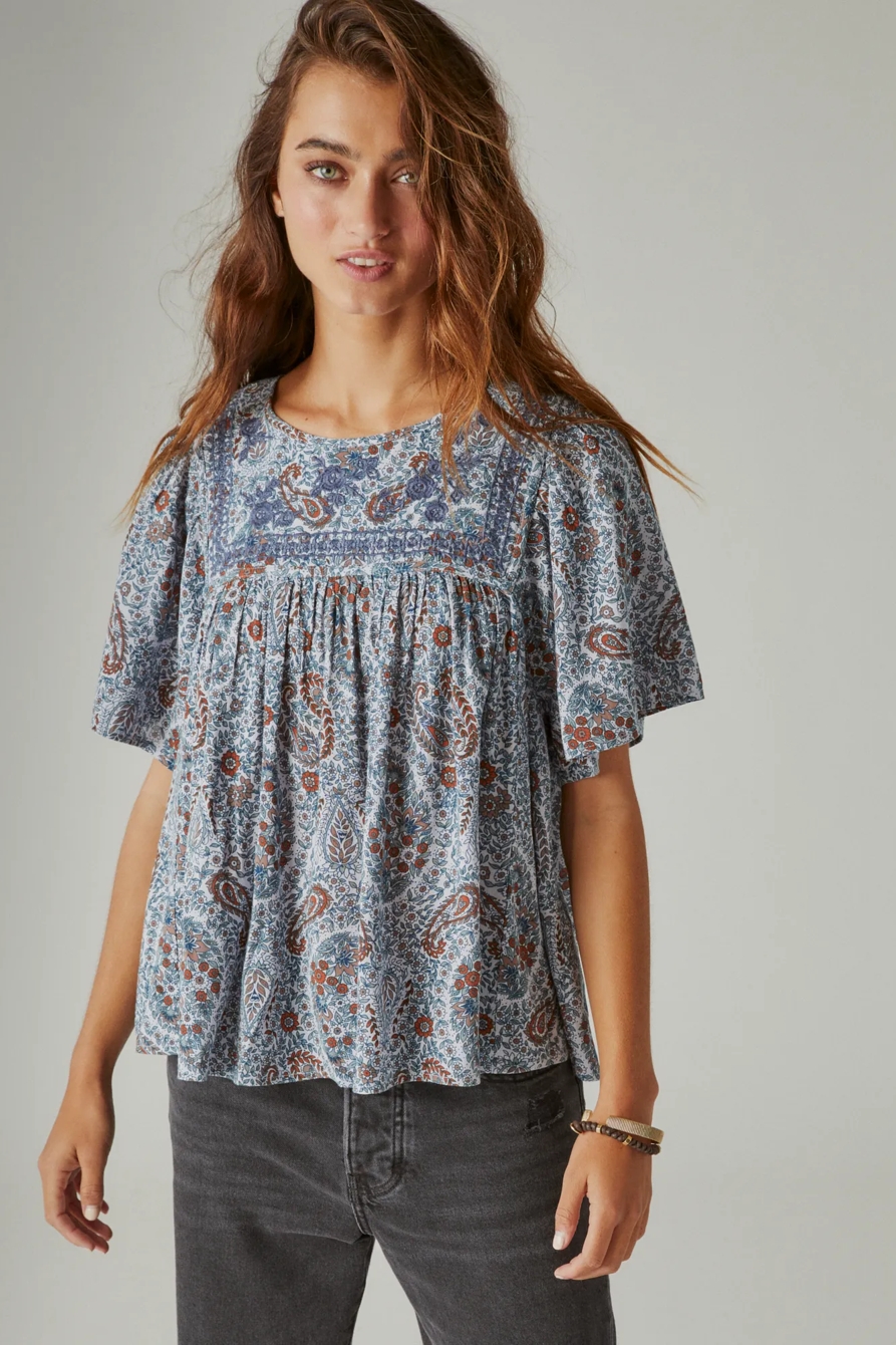 SHORT SLEEVE EMBROIDERED TOP, image 2