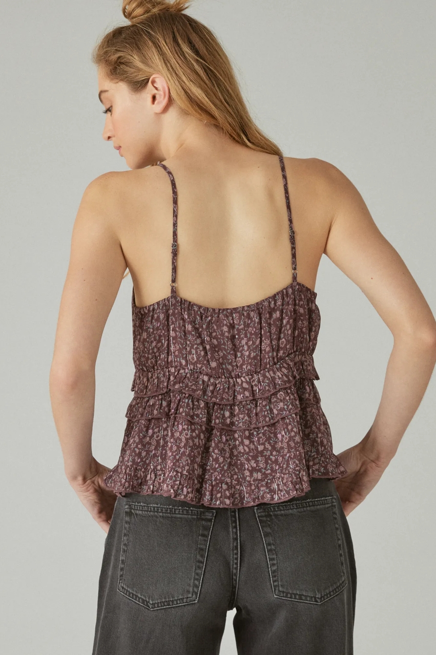 PRINTED SHINE CHIFFON CAMI, image 3
