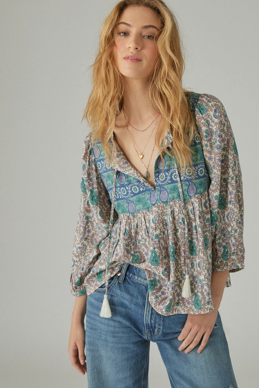 PRINT MIX PEASANT BLOUSE, image 2