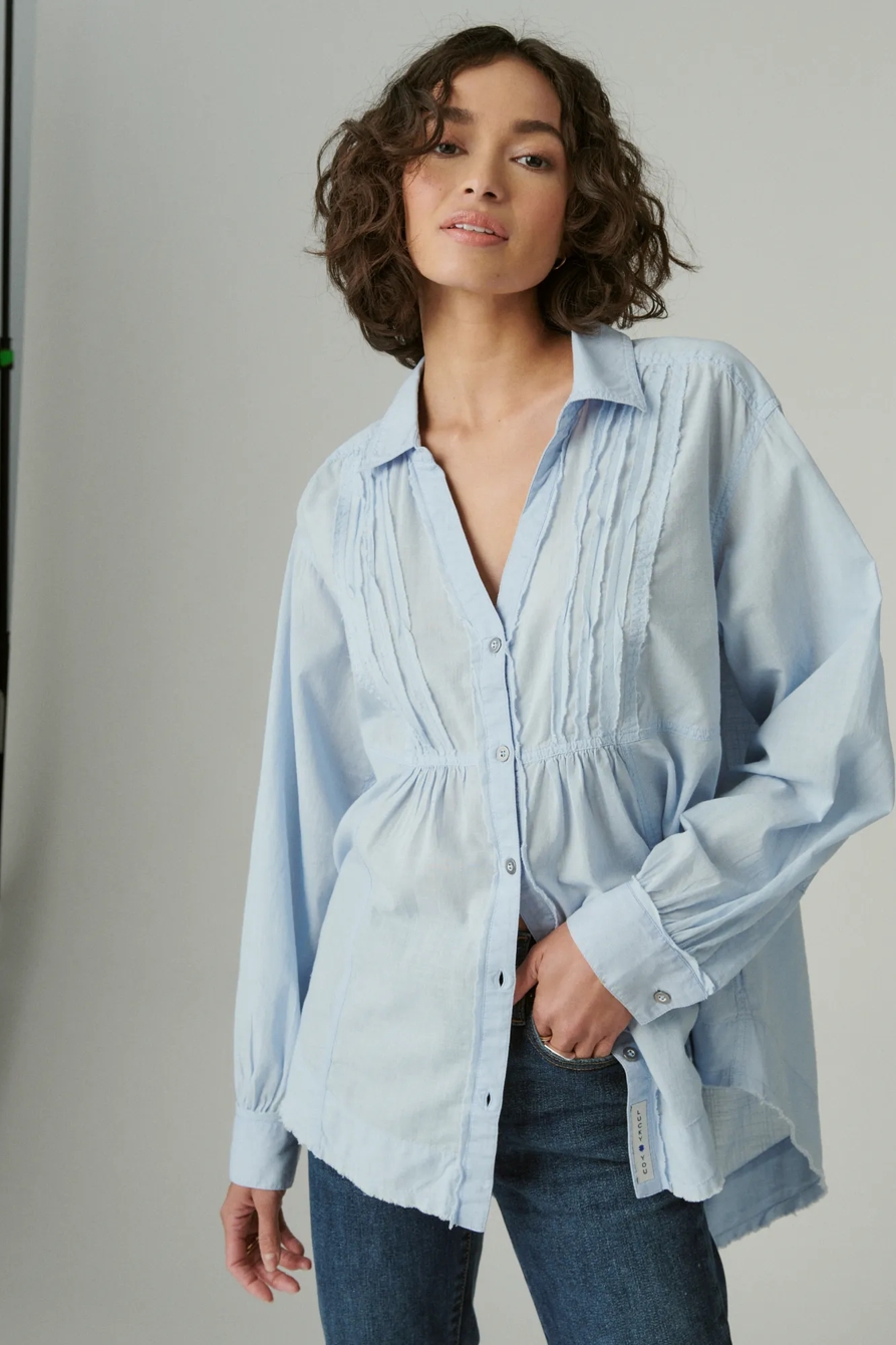 OVERSIZED PINTUCK BUTTON DOWN SHIRT, image 2