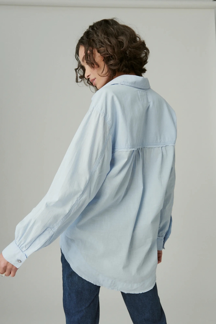 OVERSIZED PINTUCK BUTTON DOWN SHIRT, image 3