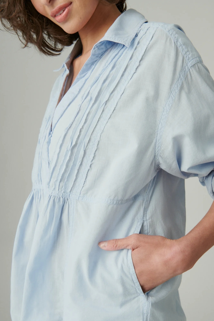 OVERSIZED PINTUCK BUTTON DOWN SHIRT, image 4